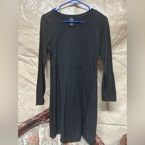 Black Sparkle Long Sleeve Dress